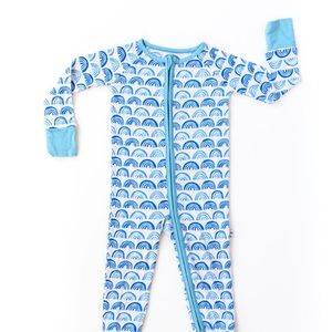 Little Sleepies blue rainbow zippy
